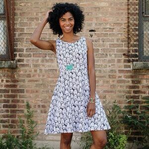 Mata Traders Faces Dress Size XL Fair Trade EUC Cotton Knee Length Dress